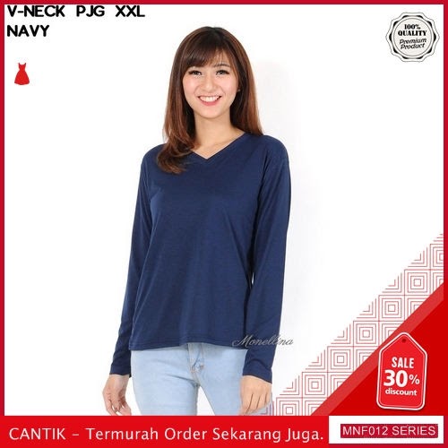 MNF012A85 Atasan Spandex Wanita V neck Panjang Lengan 2019 BMGShop