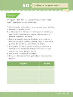 Apoyo Primaria Desafíos Matemáticos 1er Grado Bloque 4 Lección 50 ¿Quién se acercó más?