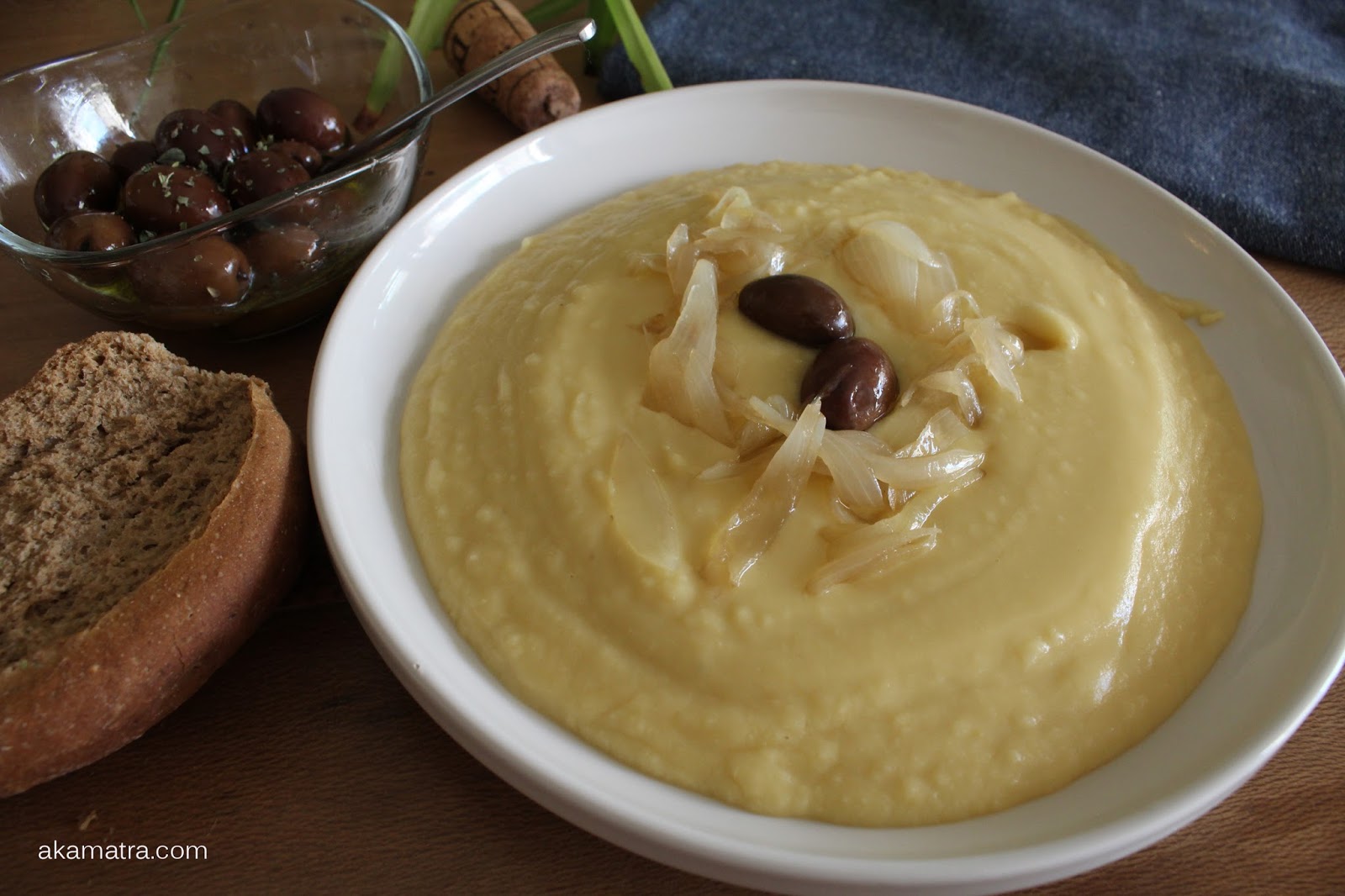 Broad bean puree recipe Greek fava Vegan Akamatra