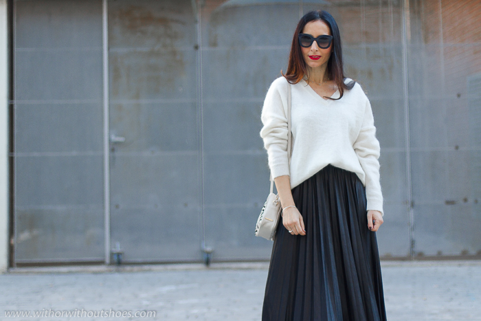 Cómo combinar una falda plisada midi | Or Without Shoes - Influencer Moda Valencia España
