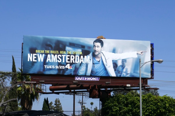 New Amsterdam series launch billboard Riverside Drive New Amsterdam series launch billboard
