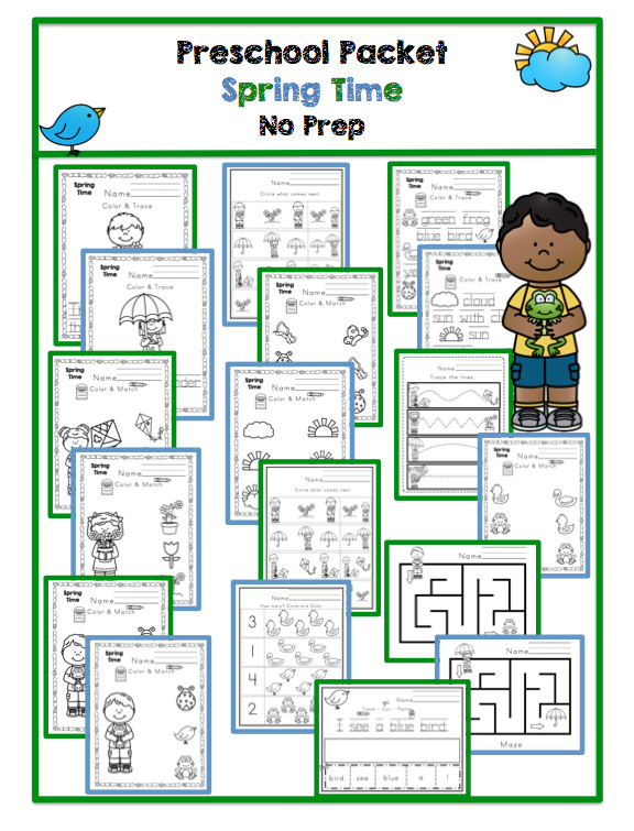 Preschool Packet "Spring Printable" Preschool Printables