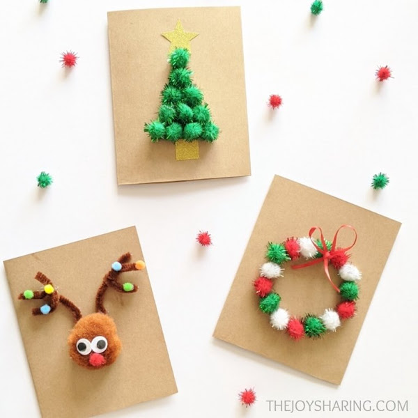 Pom Pom Christmas DIY Cards The Joy of Sharing