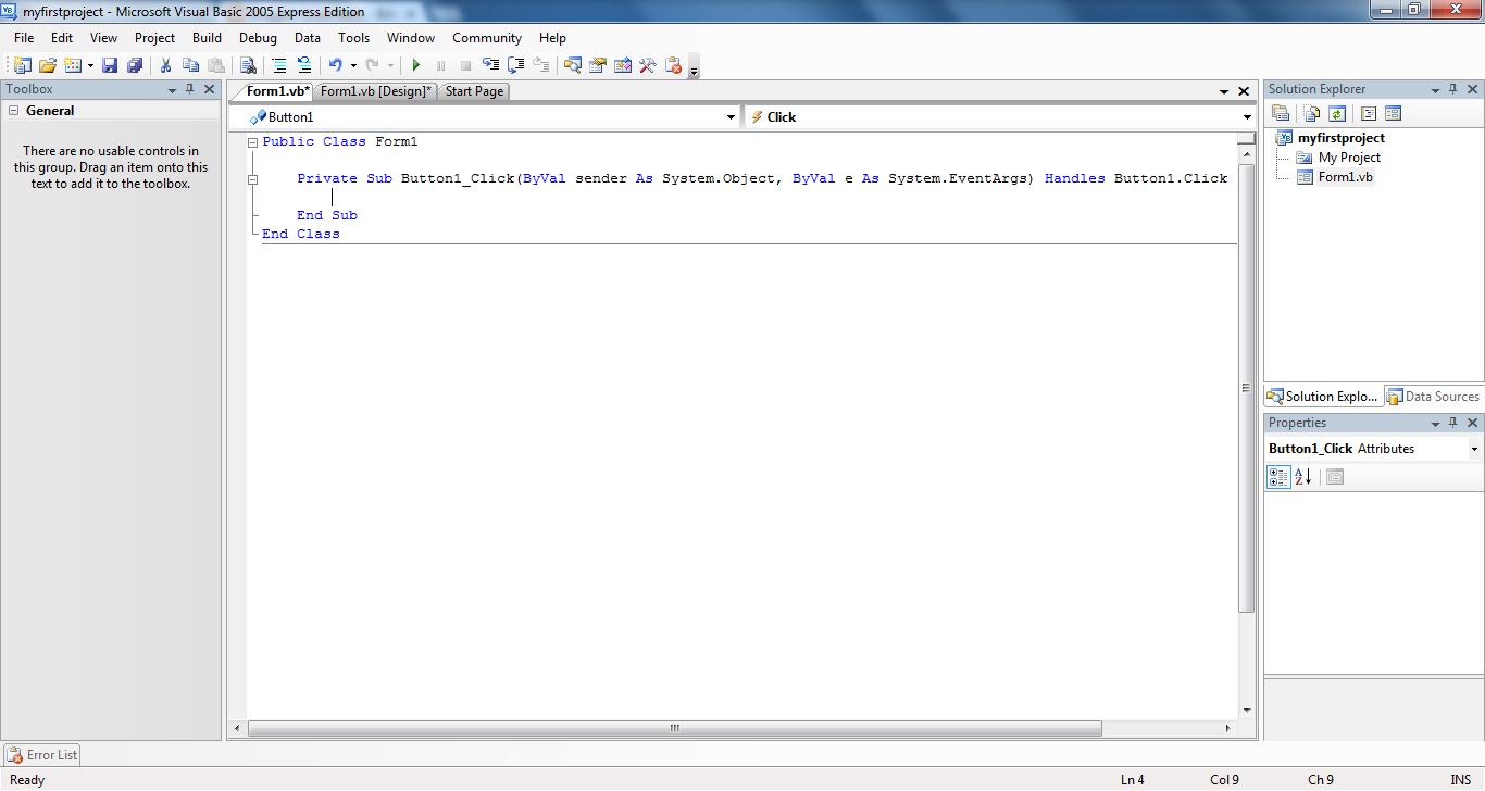 Your first programme with visual basic in 5 minute