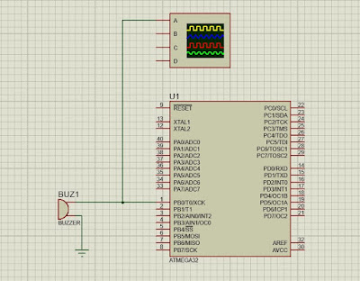 Atmega32 Pengertian dan contoh BUZZER di proteus