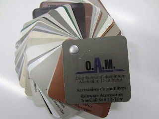Aluminum colour selection from O.A.M.