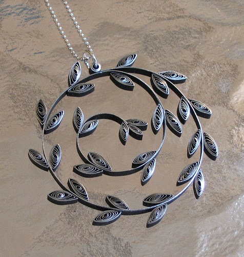 Willow Branch Pendant - paper jewelry by Ann Martin