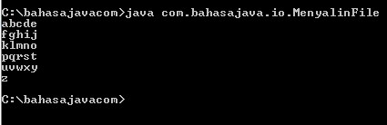 menyalin file Java dengan FileReader dan FileWriter