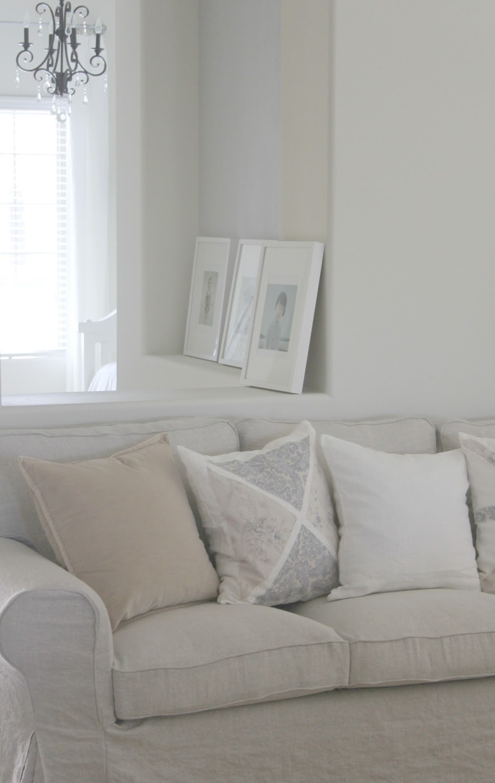 Serene neutral living and dining room decor DIY makeover on Hello Lovely Studio