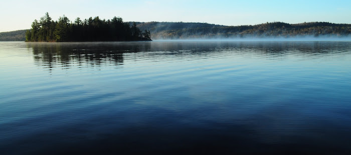 Lake of Two Rivers, As the mist rises. Algonquin Park
