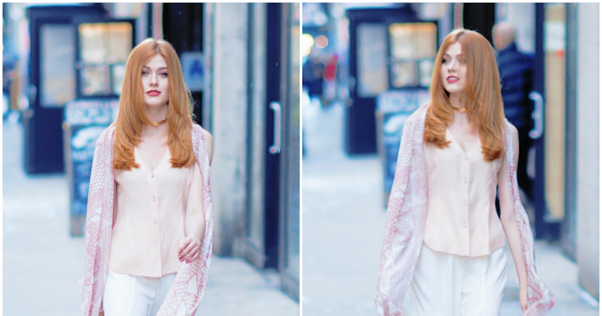 Katherine McNamara | Seen wearing Oday Shakar in Midtown in New York