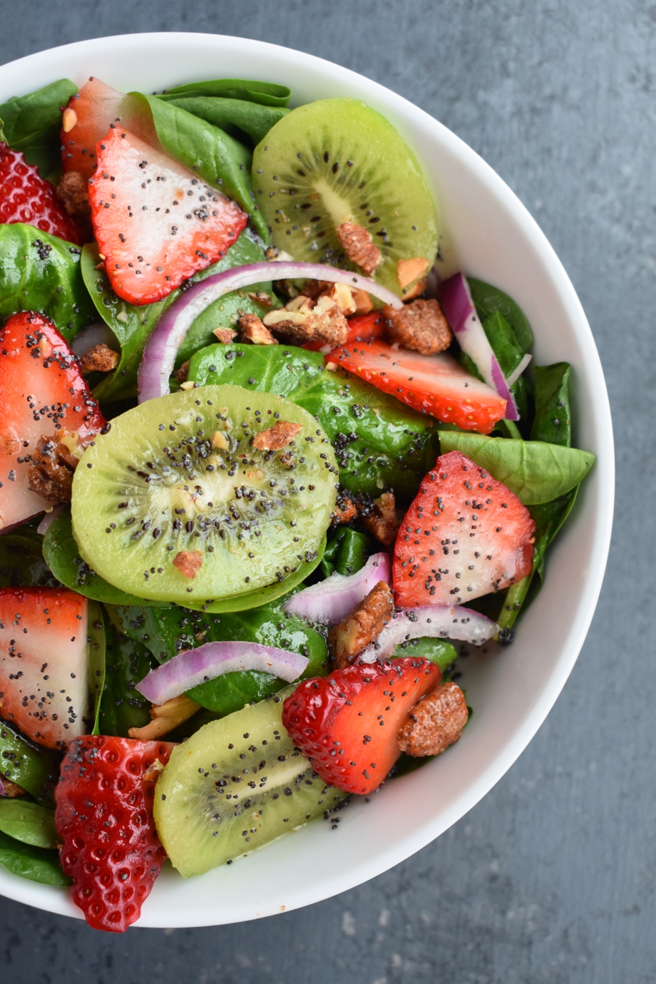 Strawberry Kiwi Spinach Salad with Poppy Seed Dressing | The ...