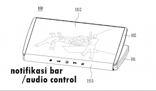 Tablet lipat LG notifikasi bar atau audio control Tablet lipat LG notifikasi bar atau audio control