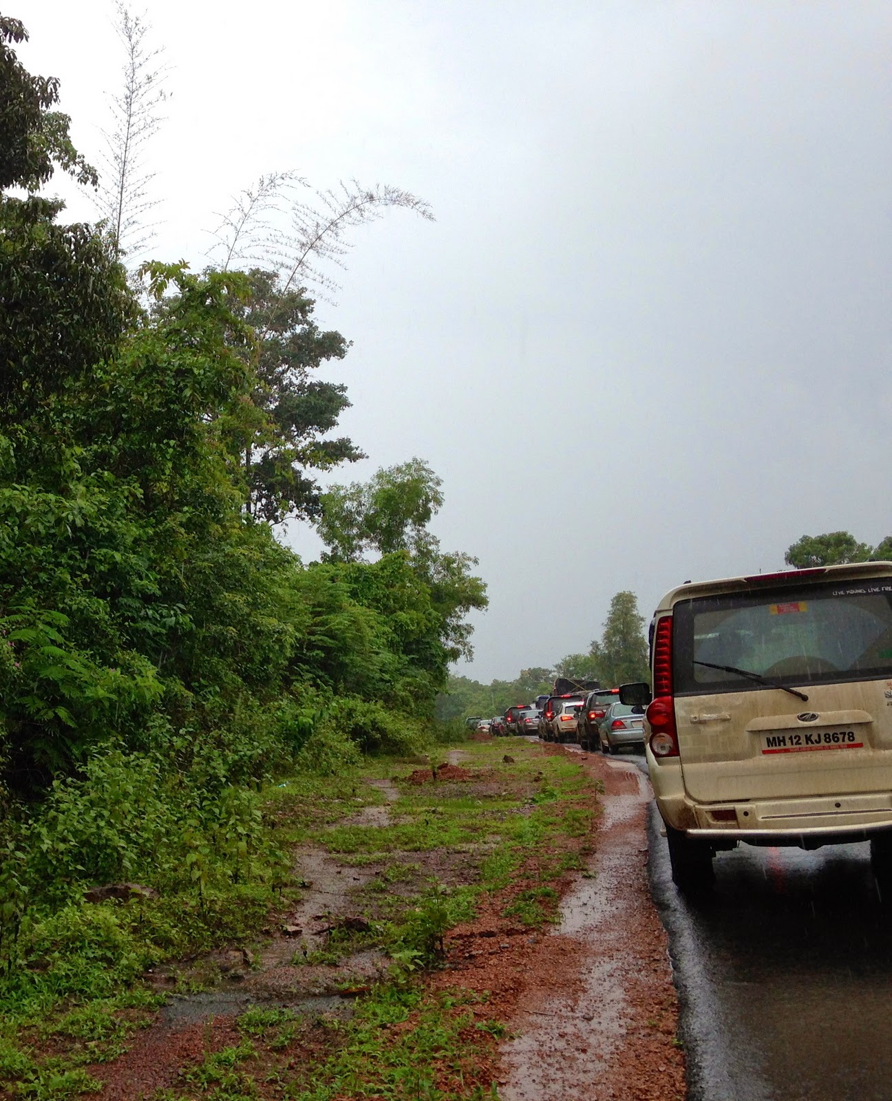 We wind through the roads of Goa soaked in rain!