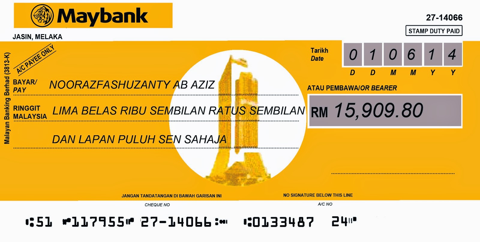 SBKM: THANK YOU TAG/TEMPAHAN MOCK UP CHEQUE