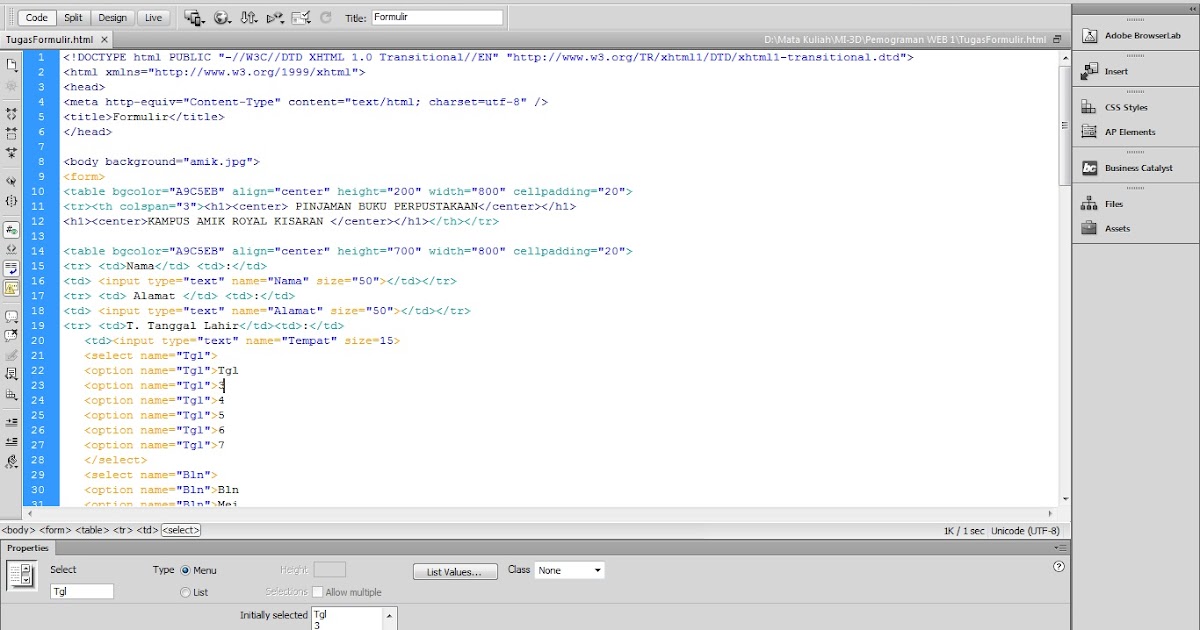 CARA MEMBUAT FORMULIR PADA HTML | COLLEGE GIRL