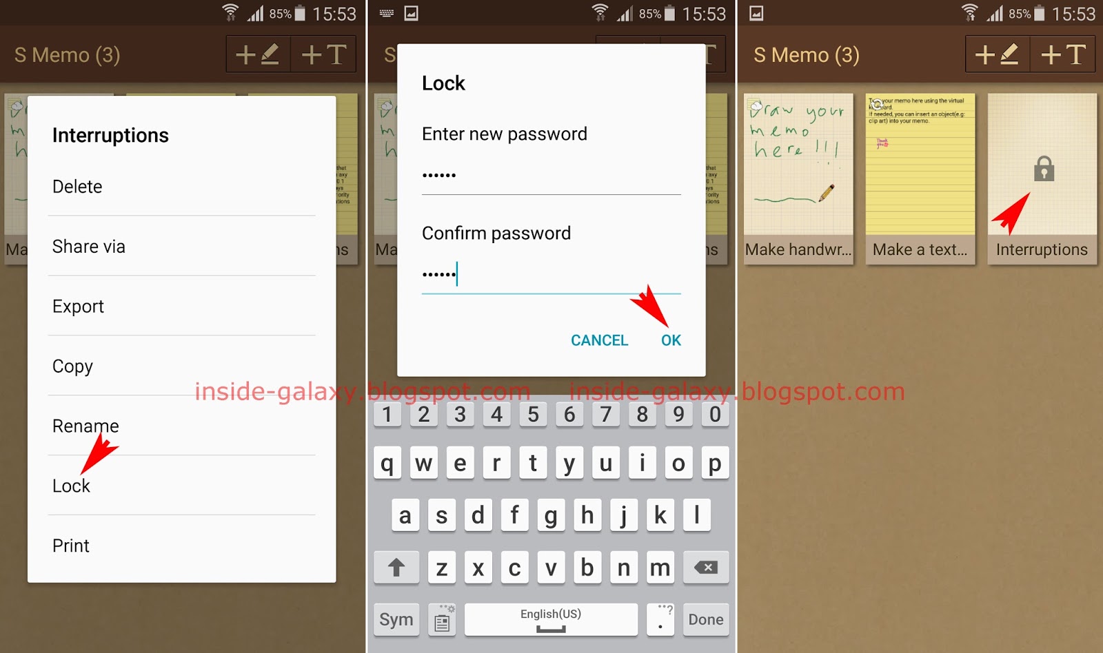 Inside Galaxy Samsung Galaxy S4 How to Lock a Memo in S Memo App in Android 5.0.1 Lollipop