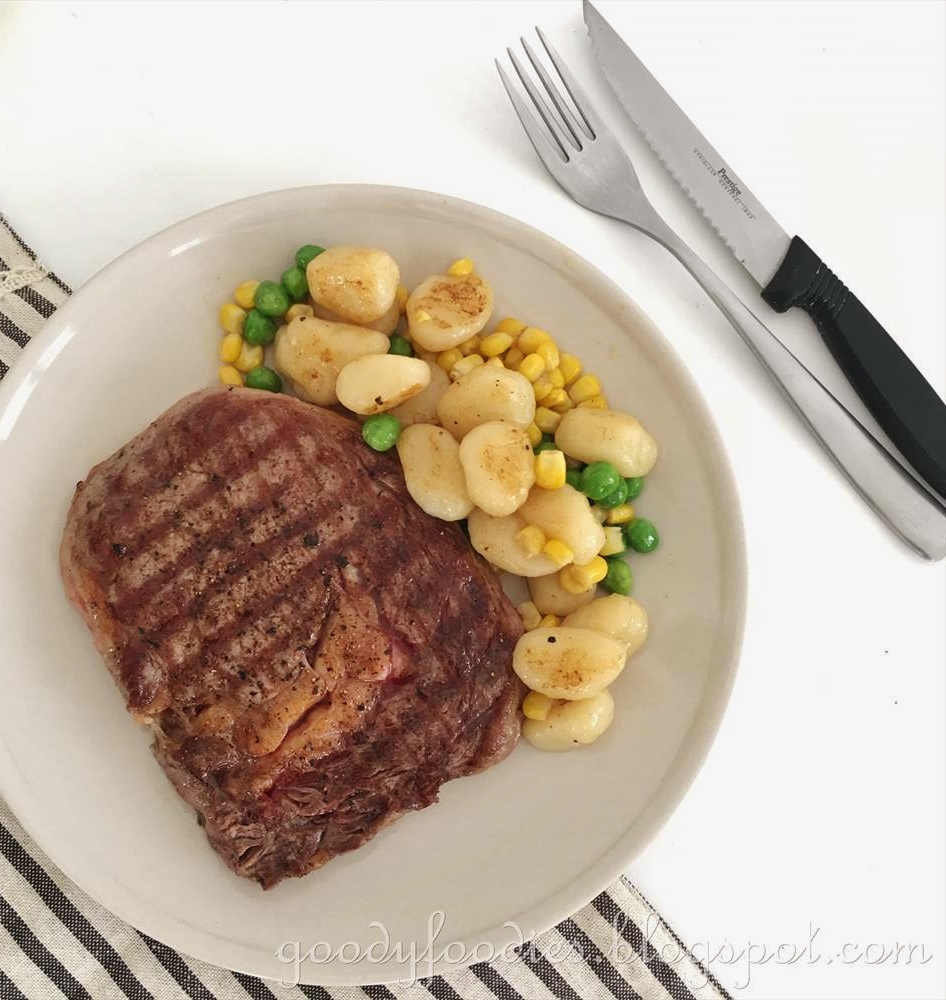 GoodyFoodies Recipe Rib Eye Steak with Truffled Gnocchi