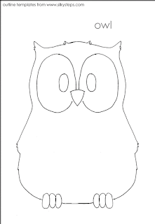 Kids Page: - Owl Bird Outline Template Coloring Pages