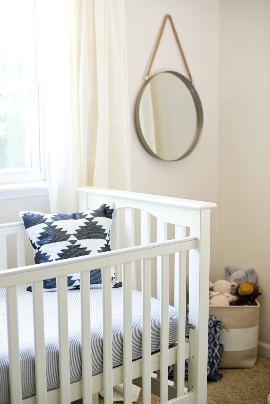 Domestic Fashionista Neutral Gray and White Boy Nursery