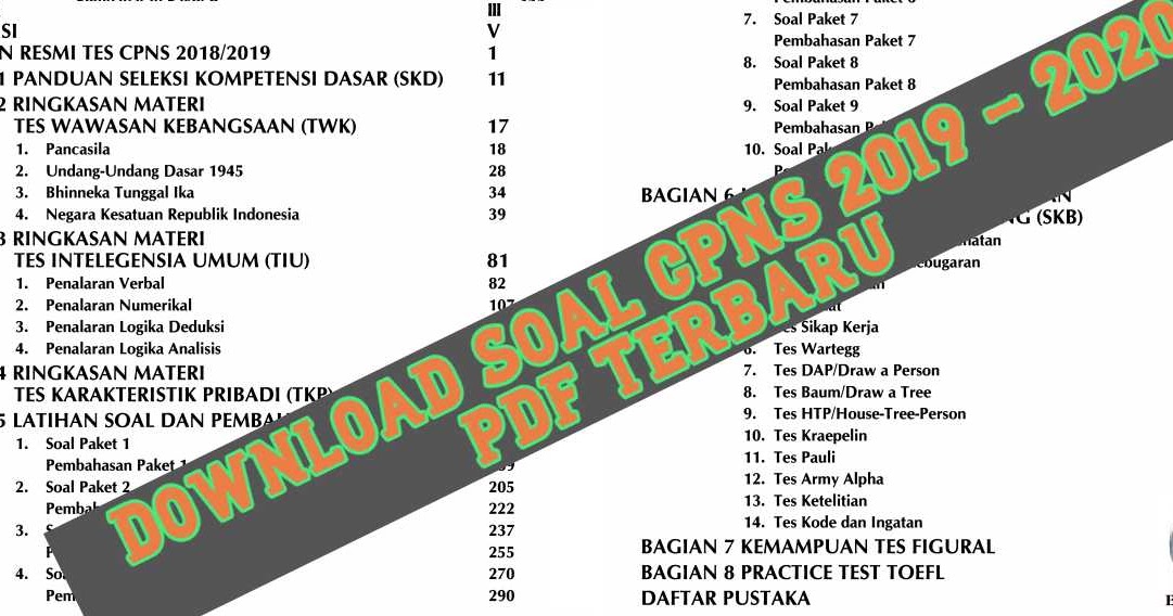 Download Free Download Soal Cpns 2019 Dan Kunci Jawaban