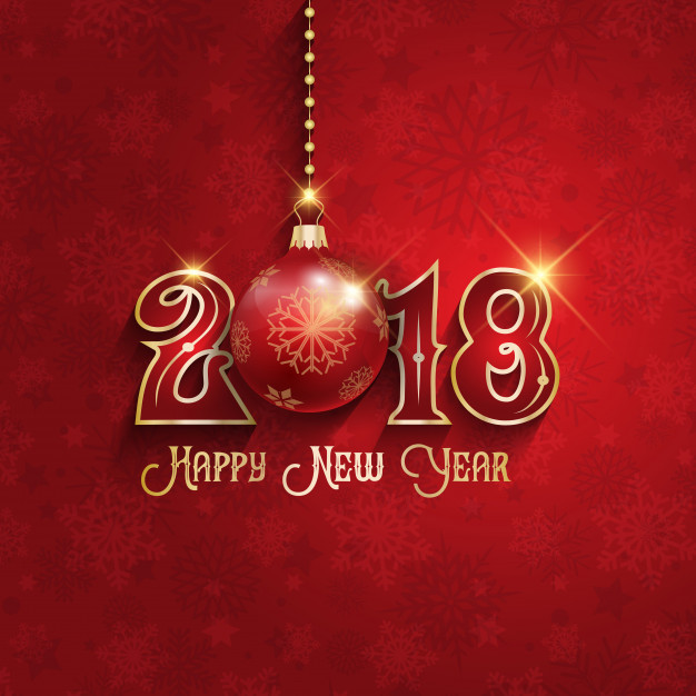 Decorative Happy New Year background Free Vector