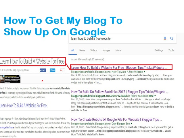 How To Get My Blog To Show Up On Google