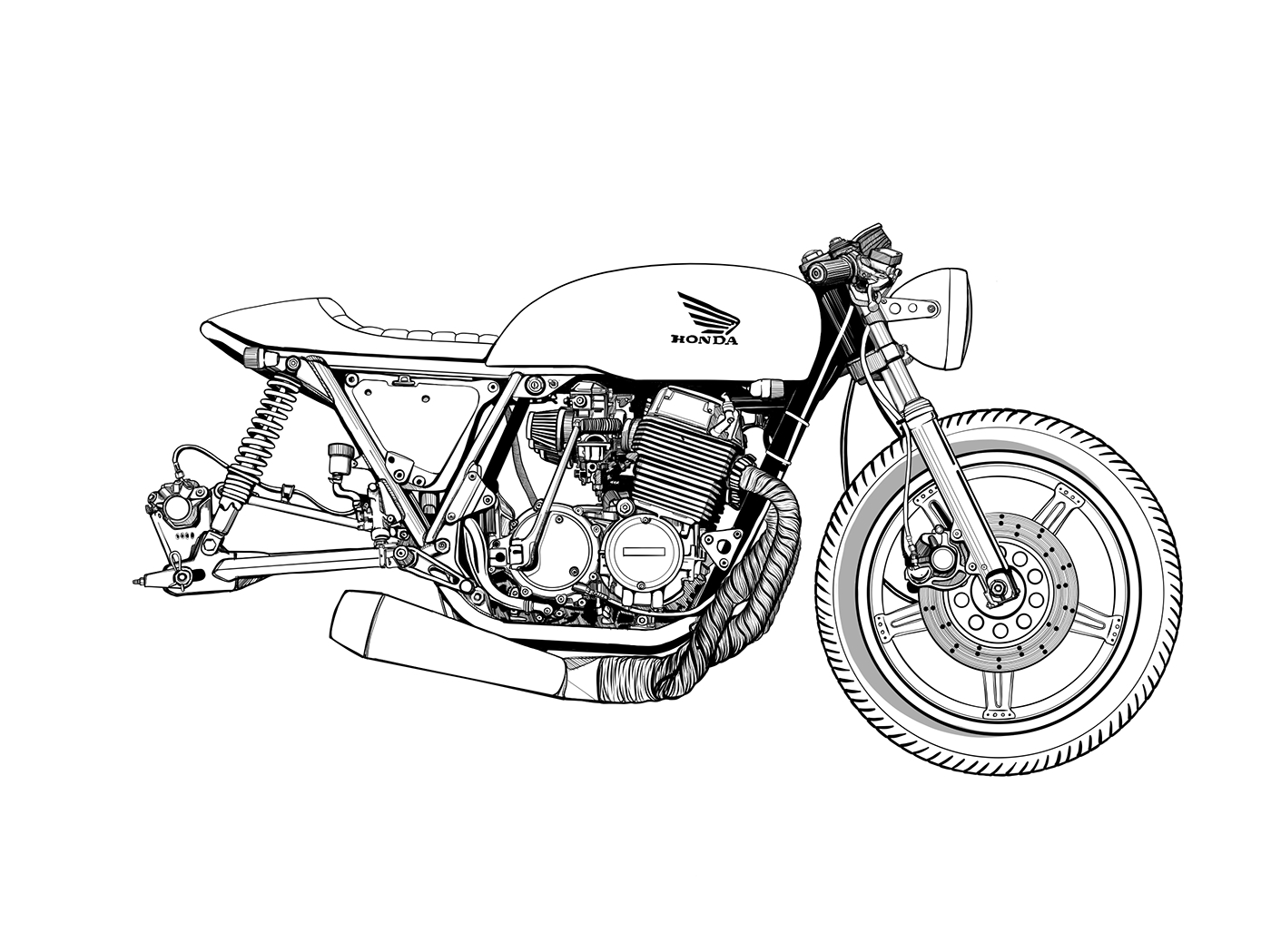 Cafe Racer Drawing RocketGarage Cafe Racer Magazine