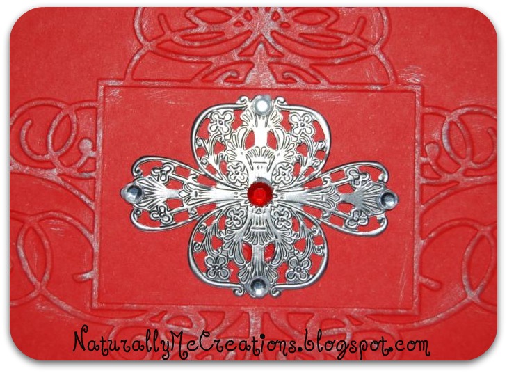 Naturally Me Creations Red Dry Embossed Card