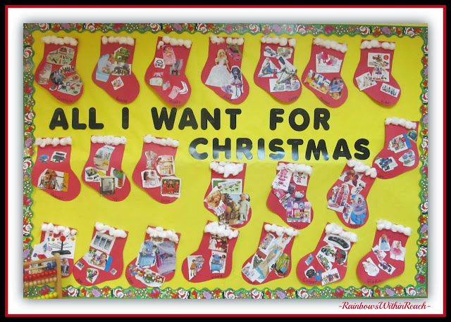 "All I Want for Christmas" Bulletin Board via RainbowsWithinReach