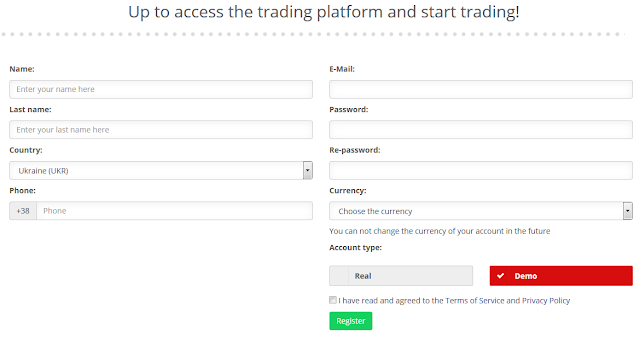Registration form FinMax Registration form FinMax