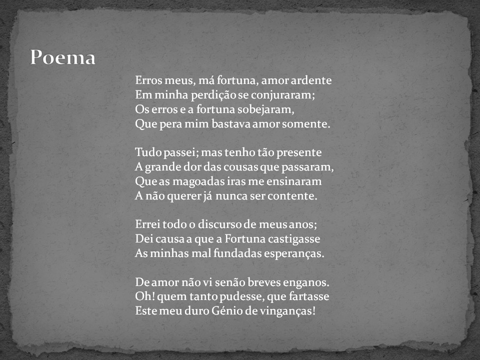 Erros Meus Má Fortuna Amor Ardente Analise