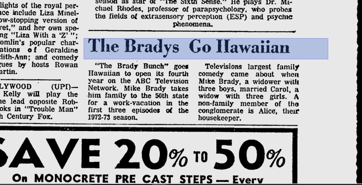The Brady Bunch Blog The Bradys Go Hawaiian
