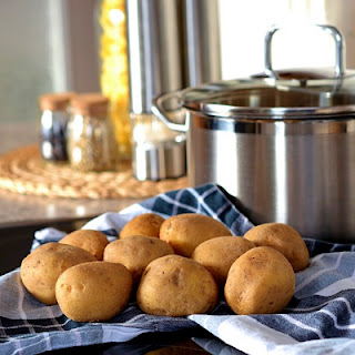 Potatoes by a pan