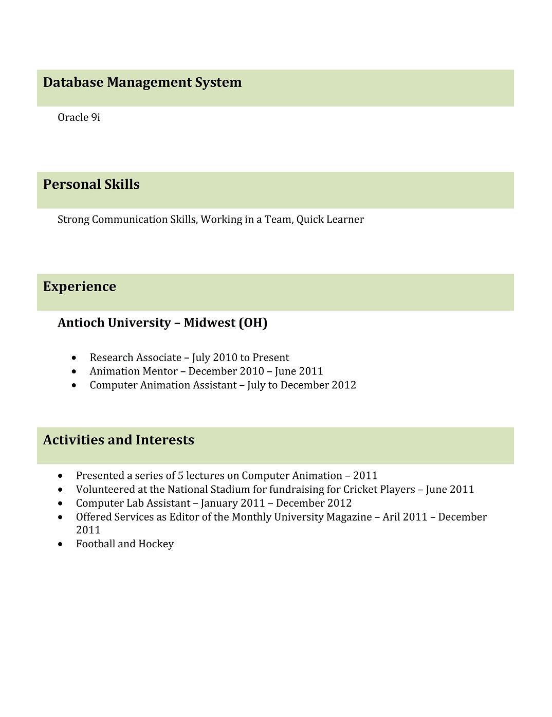 Resume template professional doc