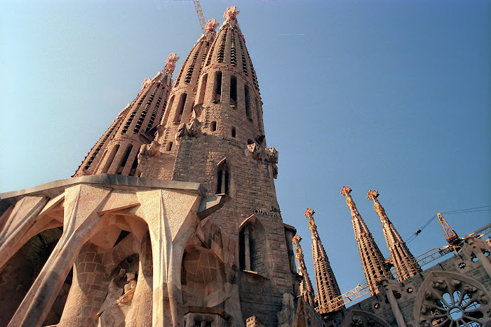 Barcelone, Sagrada Familia, Gaudi, © L. Gigout, 1991