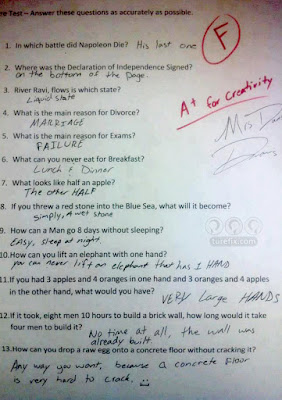 Funny fail school test answers, creativity meme picture