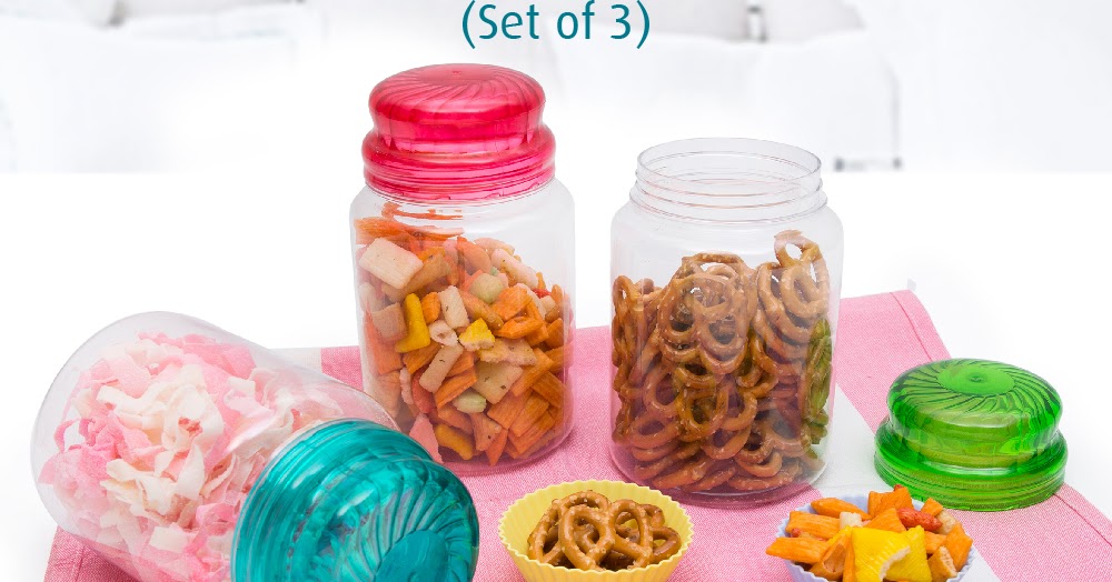 Coral Sparkling canister Set Large (Set of 3)