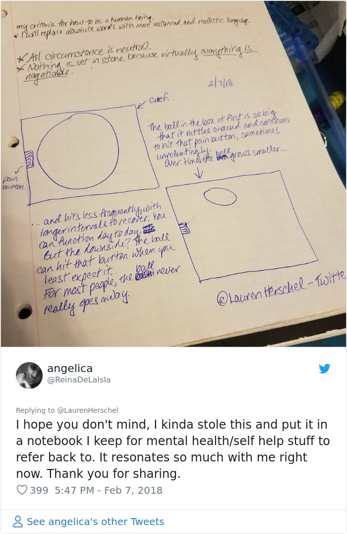 Woman Shares The 'Ball In The Box' Analogy Her Doctor Recommended As A Way To Deal With Grief And It's Powerful