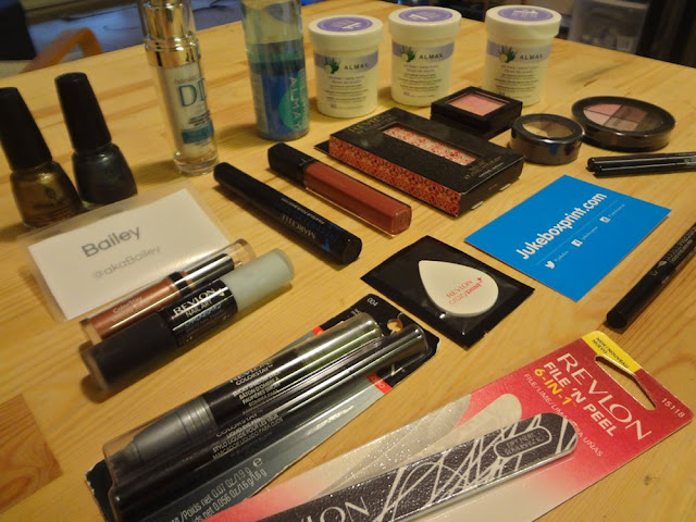 Revlon, China Glaze, Marcelle, Anabelle, Almay products, eyeshadow, lip gloss, nail appliques