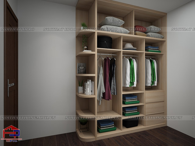 Cấu tạo bên trong mẫu tủ quần áo cửa lùa 3 buồng gỗ laminate đầy đủ các ngăn chức năng, đảm bảo sự tiện nghi cho các thành viên trong gia đình mau-tu-quan-ao-3-buong-cua-lua-4