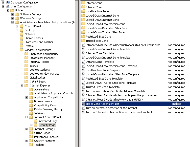 group policy sites to zone assignment list group policy sites to zone assignment list