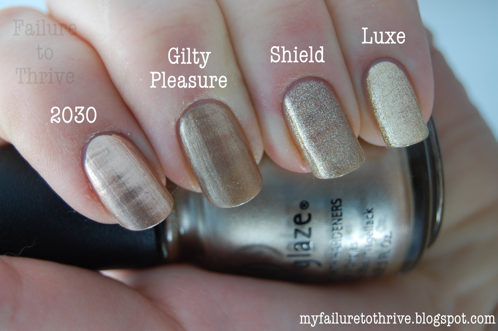 Failure to Thrive Gold Polish Comparison Swatches Part 2