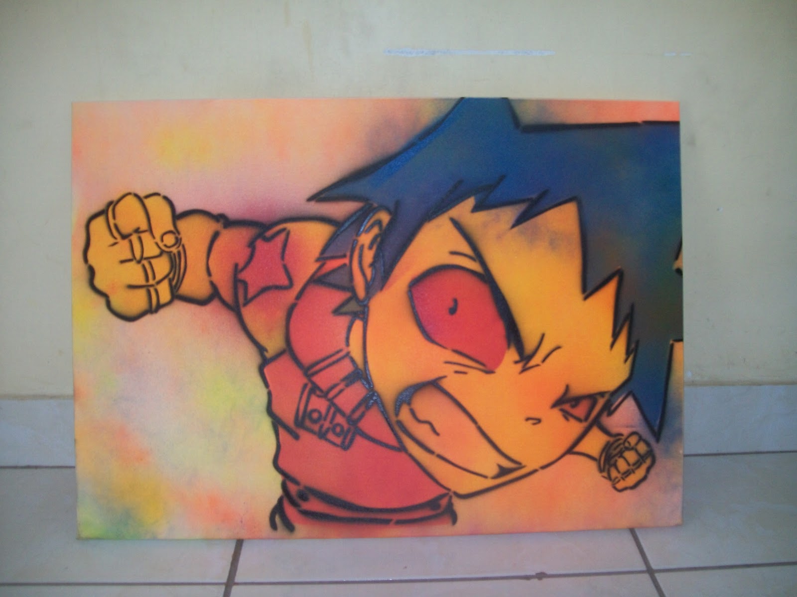 stencil graffiti art: stencil anime