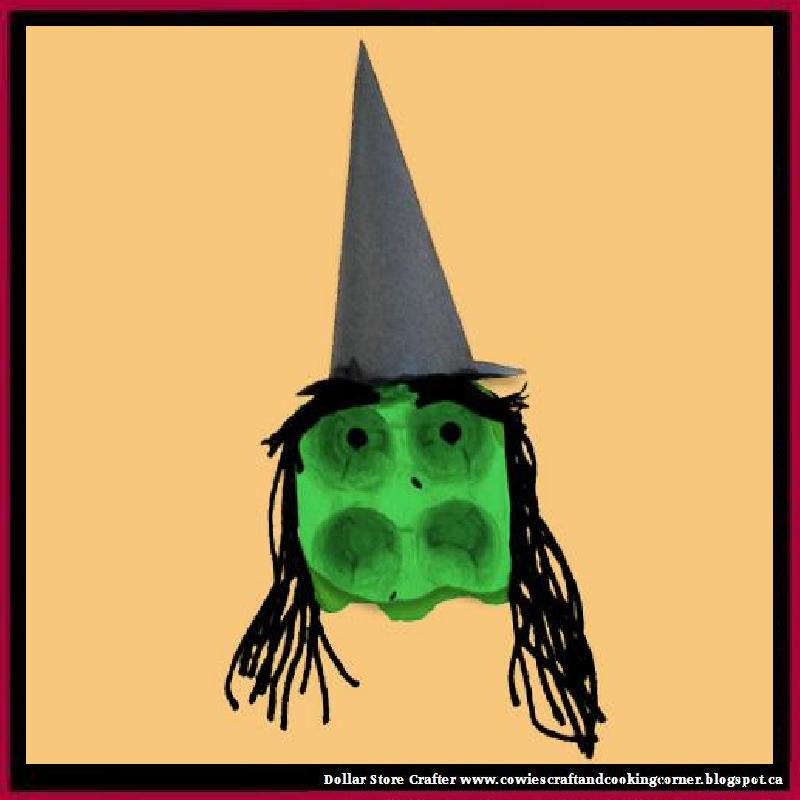 Dollar Store Crafter Spooky Egg Carton Witch Kid's Halloween Crafts