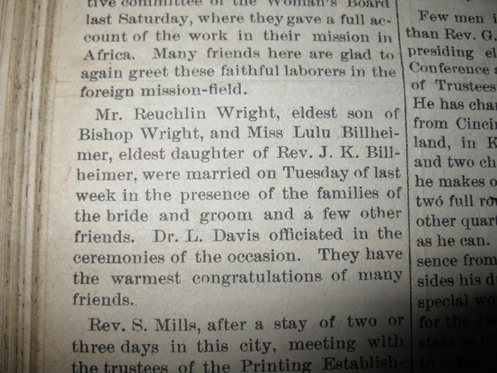 Religious Telescope Dayton Ohio Reuchlin Wright May 5, 1886 Brother of Wilbur and Orville Wright