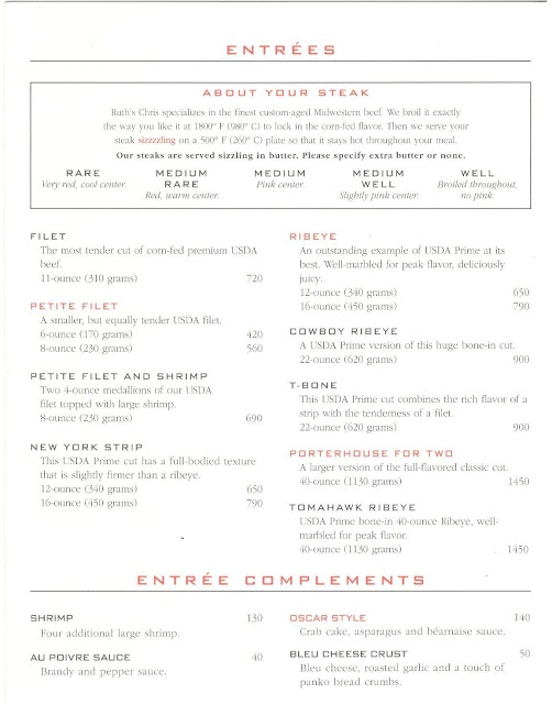Daftar Harga Menu Ruth's Chris Steak Terbaru Informasi Produk Online