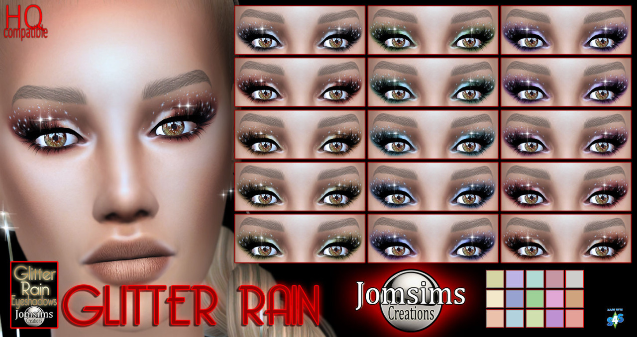 Sims 4 CC's The Best Glitter Eyeshadow by Jomsims