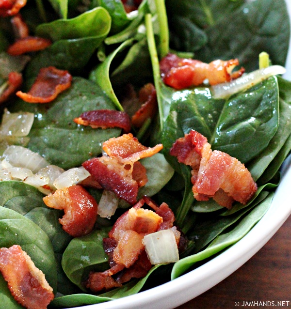Spinach Salad with Hot Bacon Dressing