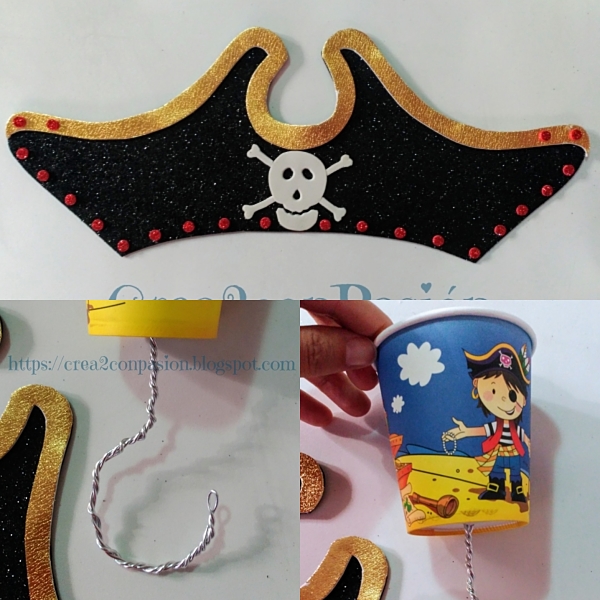 Crea2 Con Pasión: Gorro pirata en goma eva y garfio